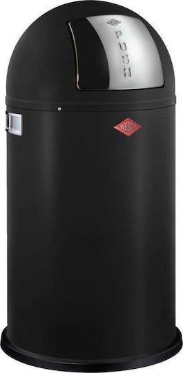 Wesco Pushboy Plastic Waste Bin Black 50L