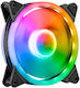 Powertech PT-1284 Вентилатор За Кутия 120мм (1200 Оборота / 38 CFM) С RGB Осветление И Свързване 3-Pin / 4-Пинов Молекс