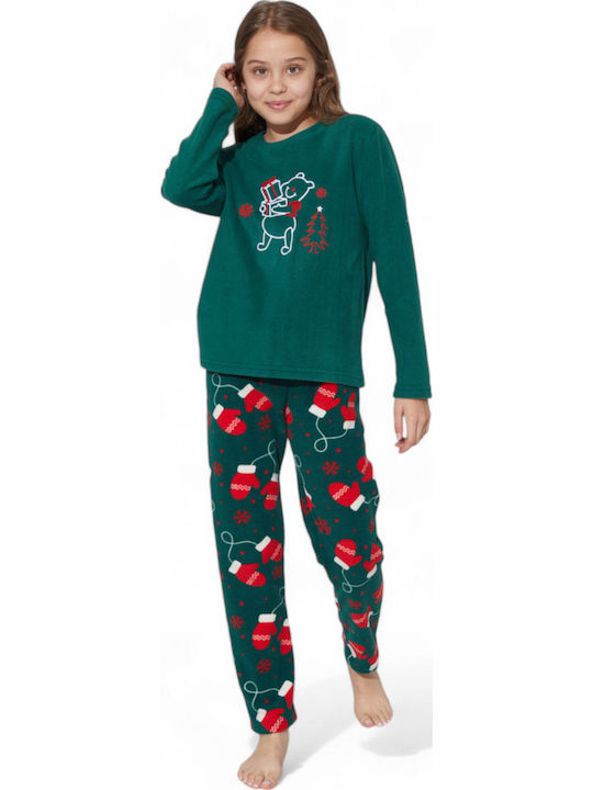 Sexen Kids' Pajamas Winter Fleece Green