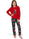Sexen Kinder Schlafanzug Winterlich Fleece red