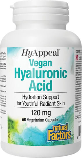 Natural Factors Vegan Hyaluronic Acid Hyappeal 120 Mg 60 Κάψουλες