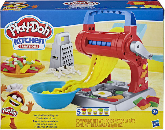 Hasbro Play-Doh Plasticine - Kitchen Creations Noodle Party Game for Ages 3+, 5 Pieces