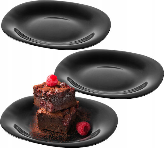 Kadax Dessertteller 21cm Kuchenteller Schwarz Set 3