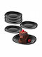 Kadax 6x Dessert Plate 21cm Black Plate Set Cake