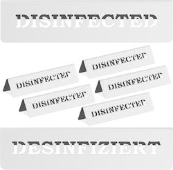 Stainless Steel Information Sign Table Disinfected Desinfiziert 5 Pcs