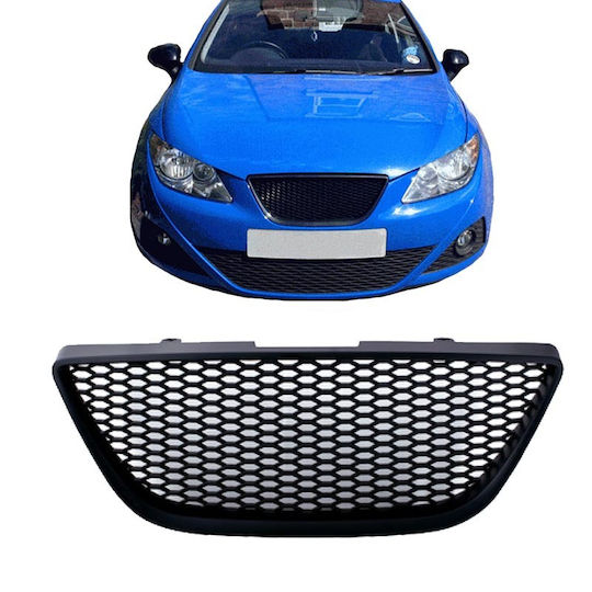 Jom 242568 Γρίλια Μάσκας Προφυλακτήρα Seat Ibiza 6j 2008-2012 Κυψελωτή Μαύρη 1 Τεμάχιο