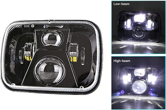 LED универсален прожектор 45W 20см X 14см 9V 32V нисък висок лъч бял за трактори камиони мотоциклети ATV джипове и др