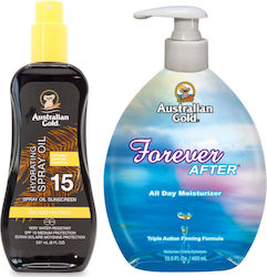 Australian Gold Spf15 Protective Spray Oil + Forever After 400ml