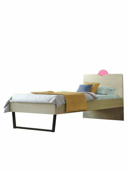 Răsărit Pat pentru Copii Clasic Single Roz pentru Saltea 90x190cm