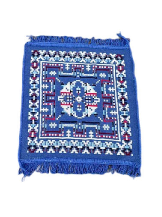 Rug Rectangular Cotton Blue