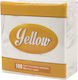 Yellow 100 Napkins White