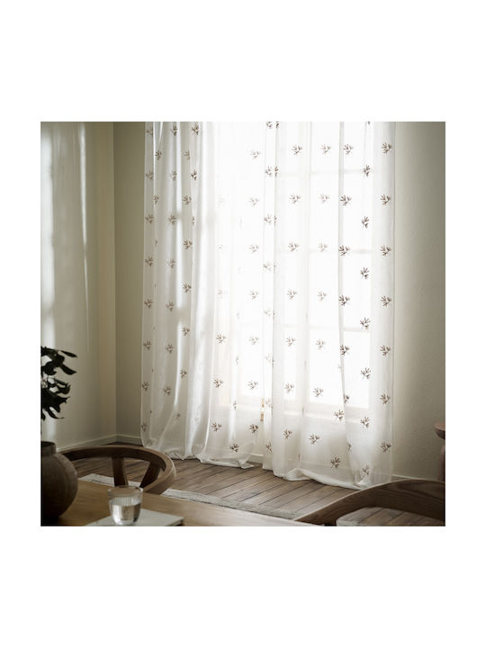 Gofis Home Κουρτίνα με Τρέσα Nairna 534 Λευκή 140x295εκ.
