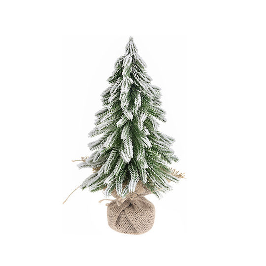 Christmas Decorative Snowy Wood Tree 31cm Green