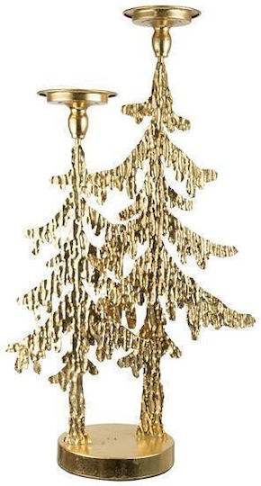 Zen Collection Christmas Metallic Gold Candlestick 64x33cm