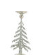 Zen Collection Χριστουγεννιάτικο Μεταλλικό Κηροπήγιο Ασημί 41.5x19εκ.