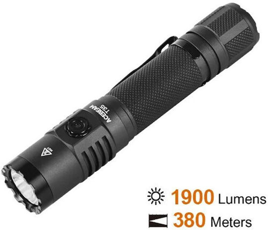 Acebeam Επαναφορτιζόμενος Φακός LED IP68 Διπλής Λειτουργίας με Μέγιστη Φωτεινότητα 1900lm