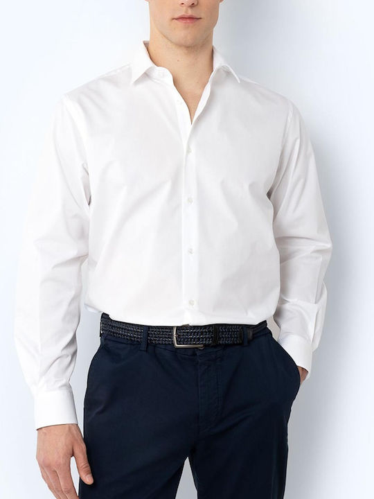 The Bostonians Long-sleeved Cotton Shirt White