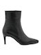 Leather Women's Ankle Boots with Medium Heel Black