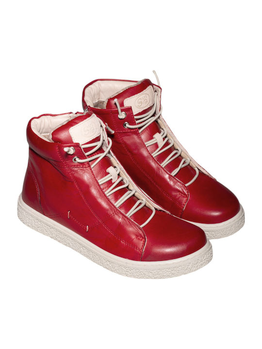 Safe Step Leder Stiefeletten Damen Rot
