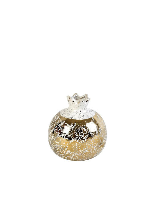 Ceramic Pomegranate White Gold 10x11x10cm