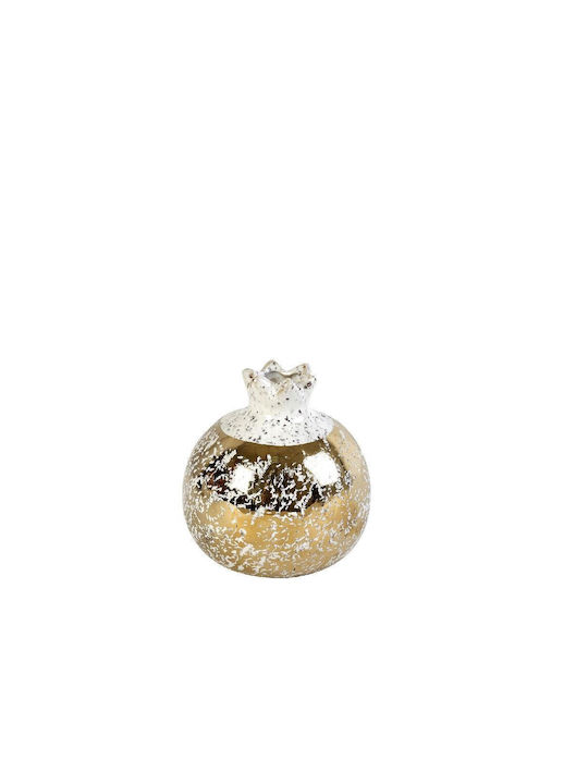 Ceramic Pomegranate White Gold 8x8x8cm