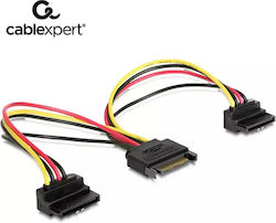 Cablexpert Power Splitter Sata 0.15m 15-Pin Sata - 15-Pin Sata Kabel 0.15m Mehrfarbig (CC-SATAM2F-02)