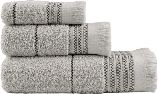 Nima Комплект Кърпи за Баня 3бр Plush Сив Тегло 480гр/кв.м
