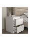 Bedside Table Breve Wooden White 39.8x41.8x55cm