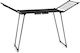 Metal Clothes Drying Rack Strong Construction Telescopic Sliding Wings Non-slip Feet 19m Black
