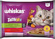 Whiskas Tasty Mix Multipack Wet Food for Adult Cats in Pouches with Calf, Poultry and Salmon 4x85gr