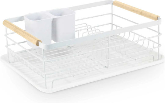 Metallic White Sink Strainer 43x32x14cm
