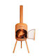 Kamin Draußen Metallisch Braun 45x45x165cm