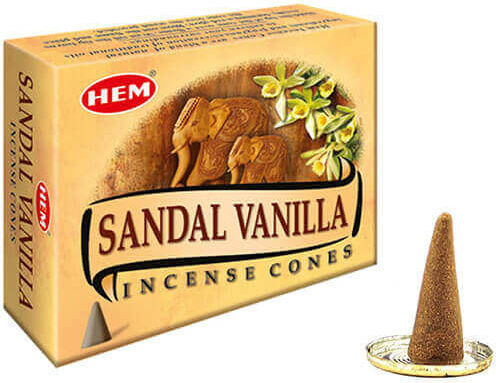 Αρωματικοί Κώνοι Σανταλόξυλο Βανίλια Hem Sandal Vanilla Cones 10τμχ