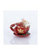 Hanging Ornament Mouse Red 7x8.5cm Set 5pcs
