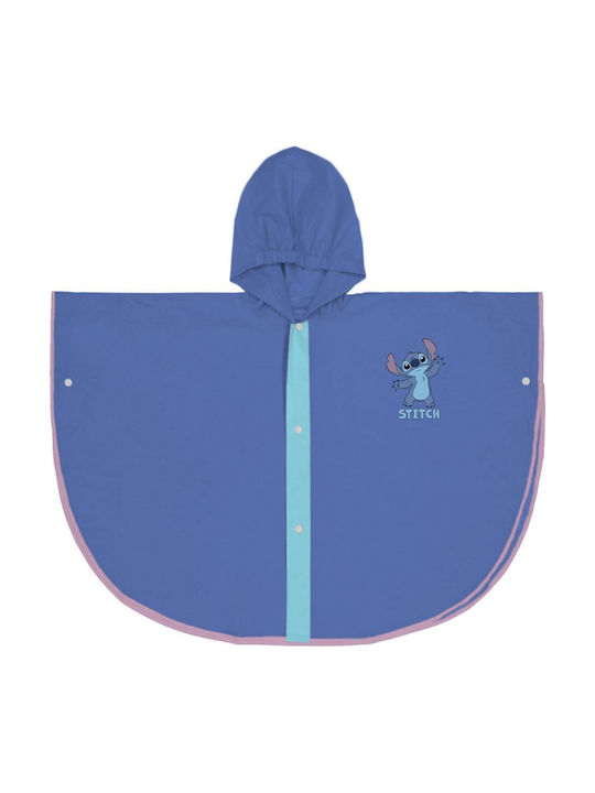 Stitch Waterproof Kids Casual Coat with Hood Blue