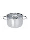 Cryspo Trio Βαθιά Ανοξείδωτη Κατσαρόλα 6.2lt / 24cm