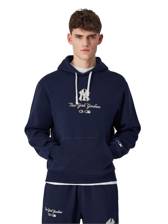 Champion Men Hooded Sweatshirt Navy