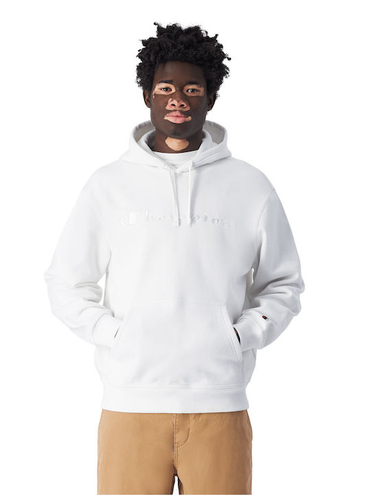 Champion Men Hooded Sweatshirt White