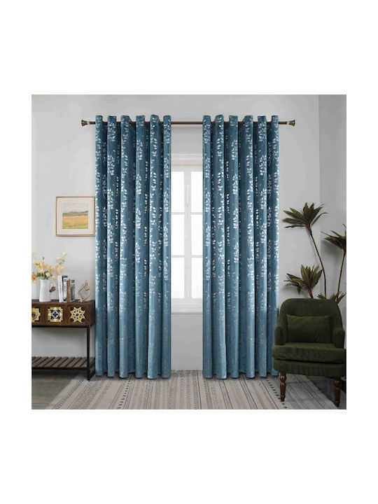 SpitiBazaar Perdea Cu Capse Albastră 260x275cm