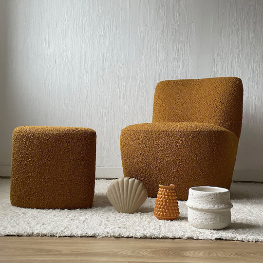 Hocker Für das Wohnzimmer Hölzernes Coco Ocre 45x35x35cm