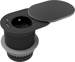 Möbel-Nest? 6cm in Arbeitsplatte versenkter Schiebedeckel USB-Ladegerät 1,9m Kabel 1x2P+Z Französisch 1xUSB Typ A+C Möbel-Nest? 6cm in Arbeitsplatte versenkter Schiebedeckel USB-Ladegerät 1,9m Kabel 1x2P+Z Französisch 1xUSB Typ A+C