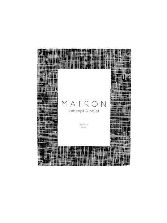 Olaf Κορνιζα Polyresin Γυαλι Μαυρο Λευκο 21x1 7xh27cm C482178