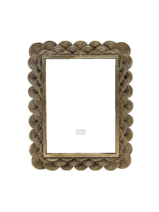 Becali Κορνιζα Polyresin Γυαλι Χρυσο 18 2x1 6xh23cm C482191