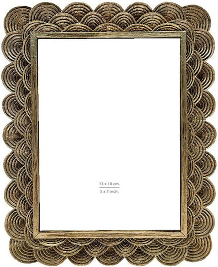 Becali Κορνιζα Polyresin Γυαλι Χρυσο 18 2x1 6xh23cm C482191