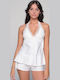 Milena by Paris Summer Satin Bridal Babydoll White