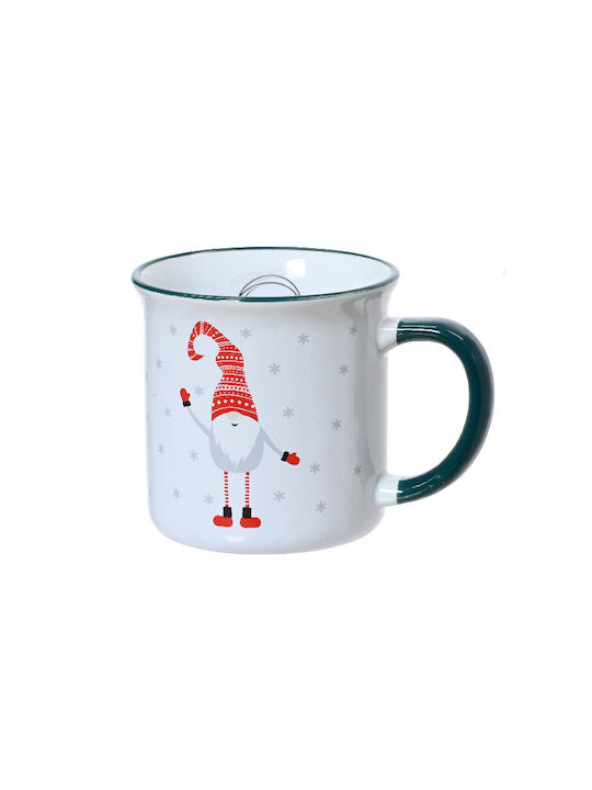 Kaemingk Christmas Mug Porcelain Red L8.9xW8.9xD8.7cm. 6 designs 12x9cm 609743-01