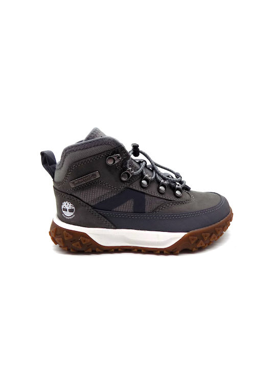 Motion 6 Mid Lederne Kinderstiefeletten mit Schnürsenkeln Gray