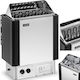 Electric Sauna Stove Built-in Control 8-12 M3 Up To 110c 400 V 8 Kw Silver-black