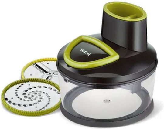Tefal Mini-Zerkleinerer K1390114 1,2l Schüssel 2 Edelstahl-Scheiben Sicherer Verschluss Schwarz Grün