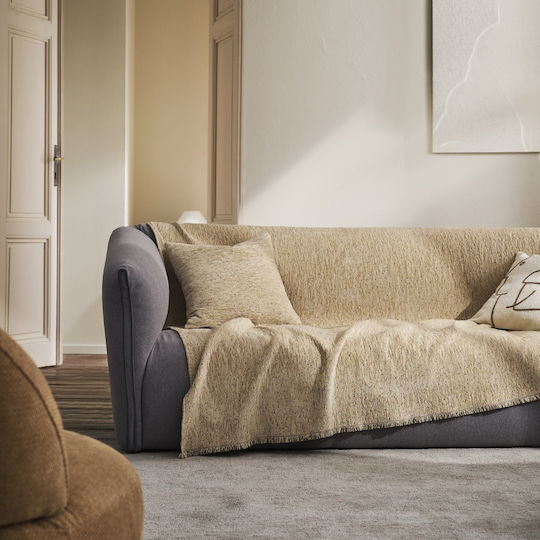 Gofis Home Yrsa Cuverturi Pentru Canapea De Fotoliu Chenille 180x180cm Gold Grain 141/04